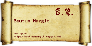 Beutum Margit névjegykártya